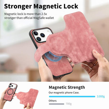 For iPhone 17 Pro CaseNeo MagSafe RFID Anti-theft Retro Leather Phone Case(Pink) by CaseNeo