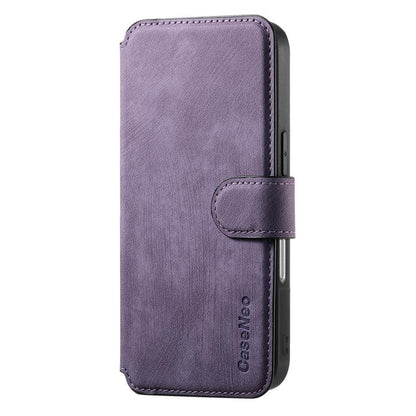 For iPhone 17 CaseNeo MagSafe RFID Anti-theft Retro Leather Phone Case(Purple) by CaseNeo