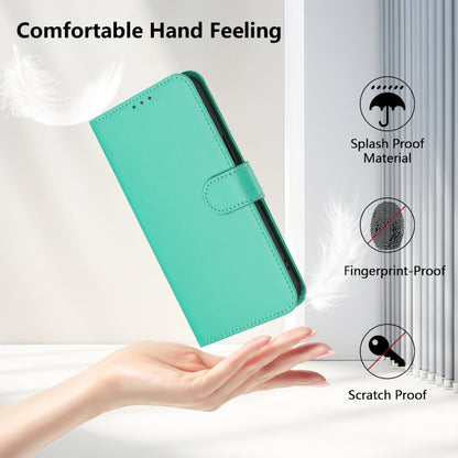 For iPhone 16e Skin Feel Solid Color Leather Phone Case with Lanyard(Green) by bashfashion