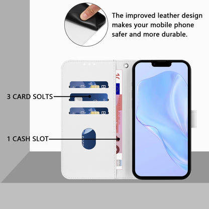 For iPhone 16e Skin Feel Solid Color Leather Phone Case with Lanyard(White) by bashfashion