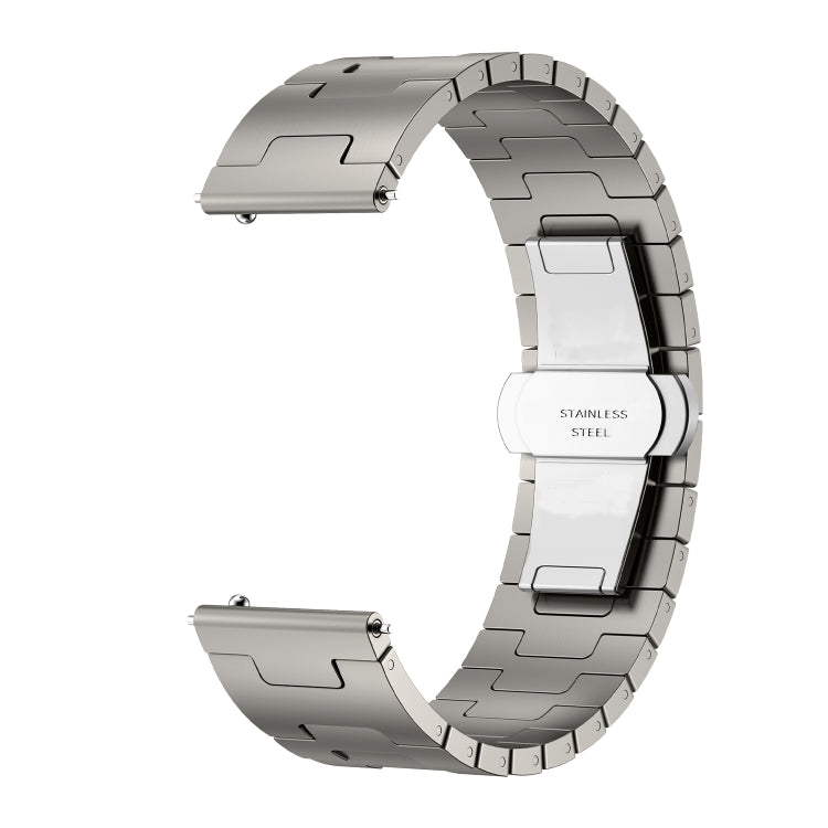 For Huawei GT4 46mm / GT5 46mm / GT5 Pro 22mm H-shaped Butterfly Buckle Stainless Steel Watch Band(Titanium Color) by bashfashion