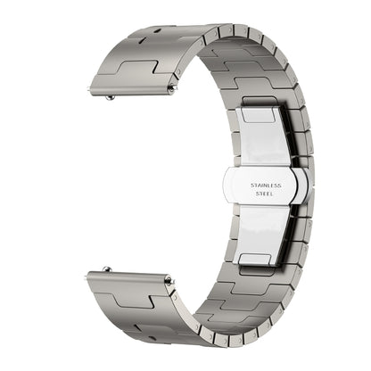For Huawei GT4 46mm / GT5 46mm / GT5 Pro 22mm H-shaped Butterfly Buckle Stainless Steel Watch Band(Titanium Color) by bashfashion