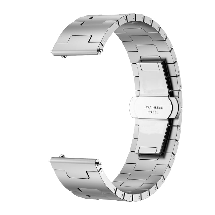 For Huawei GT4 46mm / GT5 46mm / GT5 Pro 22mm H-shaped Butterfly Buckle Stainless Steel Watch Band(Silver) by bashfashion
