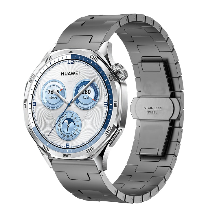 For Huawei GT4 46mm / GT5 46mm / GT5 Pro 22mm H-shaped Butterfly Buckle Stainless Steel Watch Band(Grey) by bashfashion