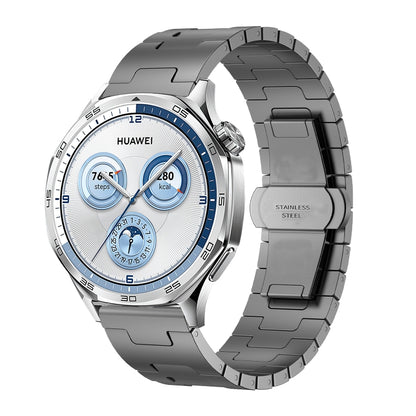 For Huawei GT4 46mm / GT5 46mm / GT5 Pro 22mm H-shaped Butterfly Buckle Stainless Steel Watch Band(Grey) by bashfashion