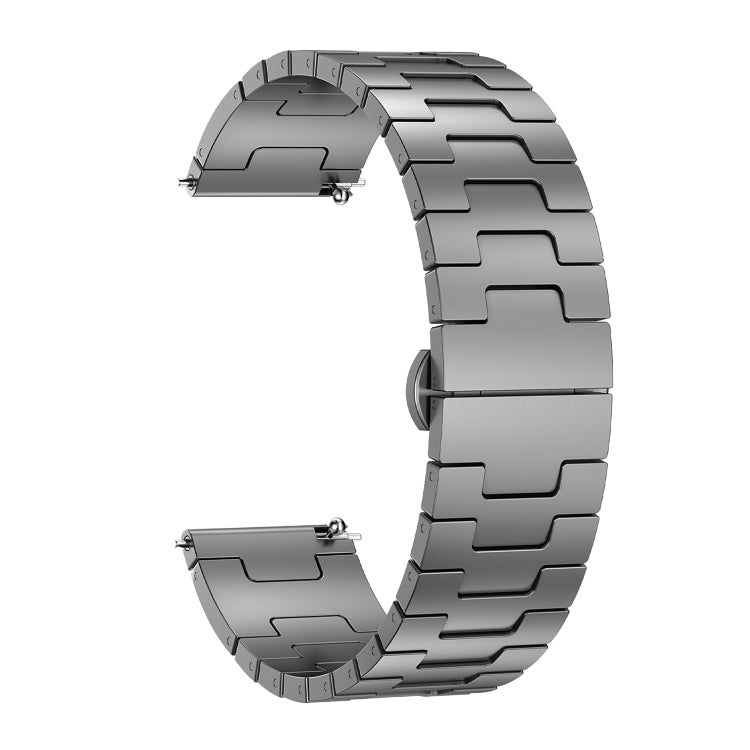 For Huawei GT4 46mm / GT5 46mm / GT5 Pro 22mm H-shaped Butterfly Buckle Stainless Steel Watch Band(Grey) by bashfashion