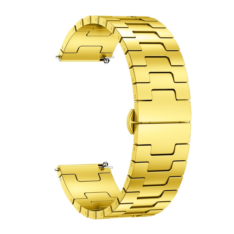 For Huawei GT4 46mm / GT5 46mm / GT5 Pro 22mm H-shaped Butterfly Buckle Stainless Steel Watch Band(Gold) by bashfashion