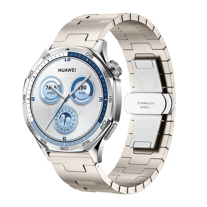 For Huawei GT4 46mm / GT5 46mm / GT5 Pro 46mm 22mm H-shaped Butterfly Buckle Stainless Steel Watch Band(Starlight) by bashfashion