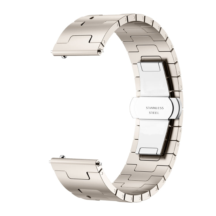 For Huawei GT4 46mm / GT5 46mm / GT5 Pro 46mm 22mm H-shaped Butterfly Buckle Stainless Steel Watch Band(Starlight) by bashfashion