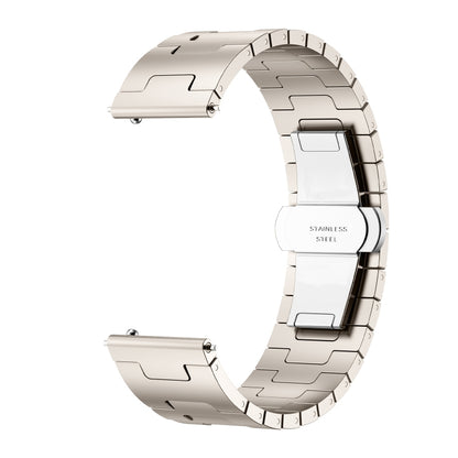 For Huawei GT4 46mm / GT5 46mm / GT5 Pro 46mm 22mm H-shaped Butterfly Buckle Stainless Steel Watch Band(Starlight) by bashfashion