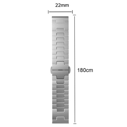 For Huawei GT4 46mm / GT5 46mm / GT5 Pro 22mm H-shaped Butterfly Buckle Stainless Steel Watch Band(Gold) by bashfashion