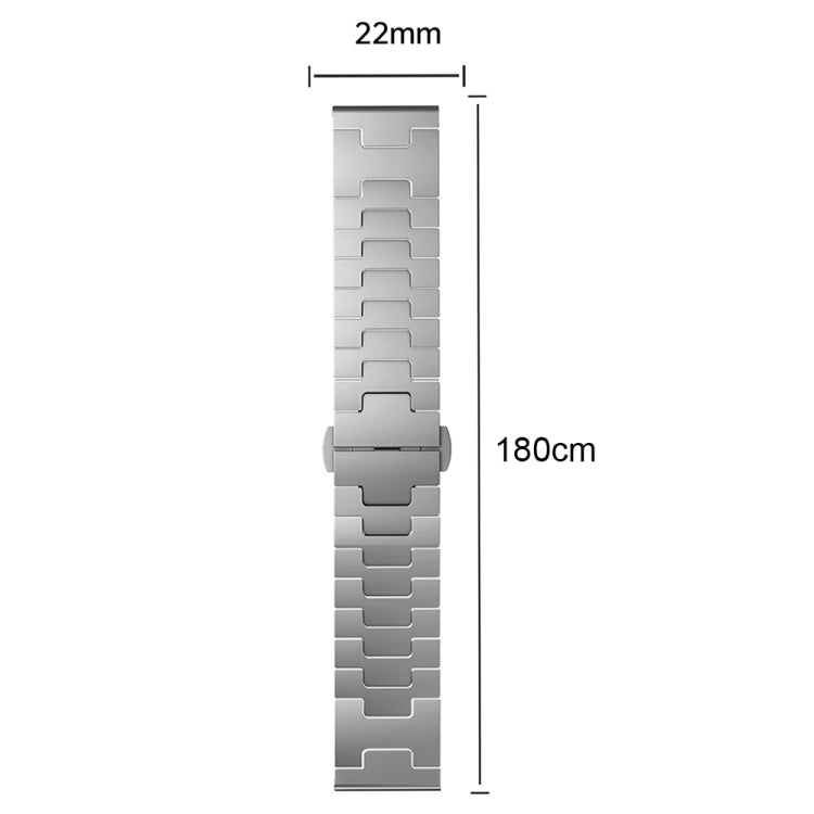 For Huawei GT4 46mm / GT5 46mm / GT5 Pro 22mm H-shaped Butterfly Buckle Stainless Steel Watch Band(Silver) by bashfashion