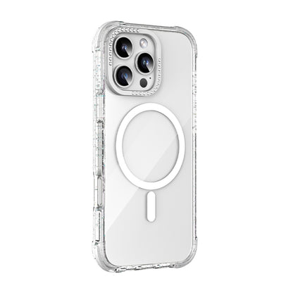 For iPhone 16 Pro Max Mutural Blink Series Glitter Edge MagSafe Magnetic Phone Case(White) by Mutural