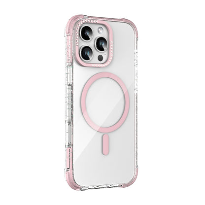 For iPhone 16 Pro Mutural Blink Series Glitter Edge MagSafe Magnetic Phone Case(Pink) by Mutural