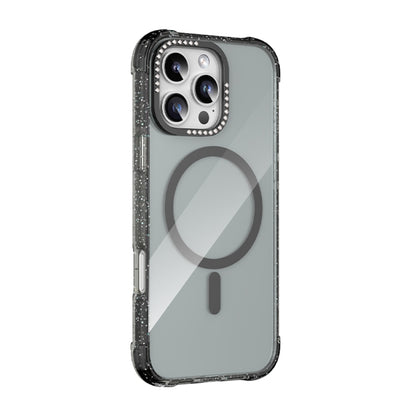 For iPhone 16 Pro Mutural Blink Series Glitter Edge MagSafe Magnetic Phone Case(Black) by Mutural