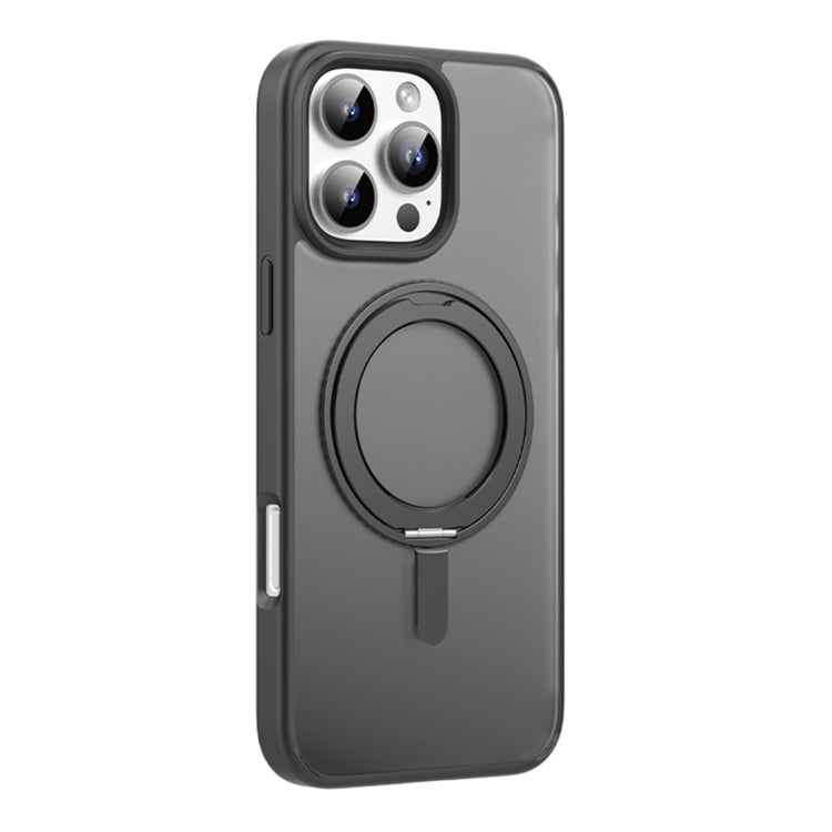 For iPhone 16 Pro Max Mutural Armor Series MagSafe Magnetic Holder Phone Case(Black) by Mutural