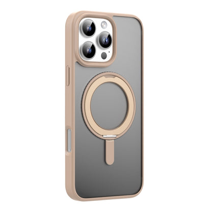For iPhone 16 Pro Mutural Armor Series MagSafe Magnetic Holder Phone Case(Desert Gold) by Mutural