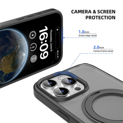 For iPhone 16 Pro Max Mutural Armor Series MagSafe Magnetic Holder Phone Case(Black) by Mutural