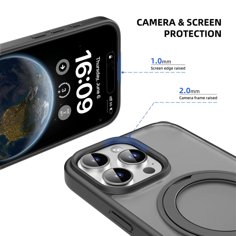 For iPhone 16 Pro Mutural Armor Series MagSafe Magnetic Holder Phone Case(Desert Gold) by Mutural