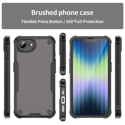 For iPhone 16e Armor Glaze PC Hybrid TPU Phone Case(Black) by bashfashion