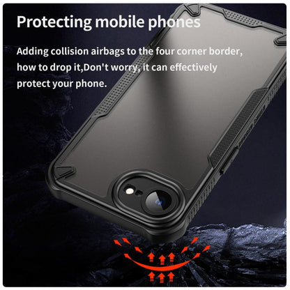 For iPhone 16e Armor Glaze PC Hybrid TPU Phone Case(Black) by bashfashion