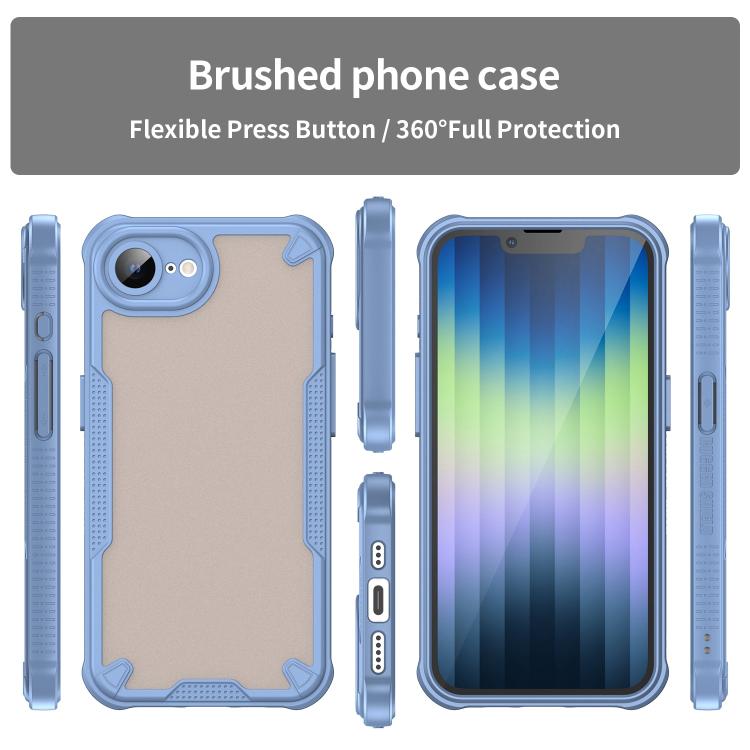 For iPhone 16e Armor Glaze PC Hybrid TPU Phone Case(Blue) by bashfashion