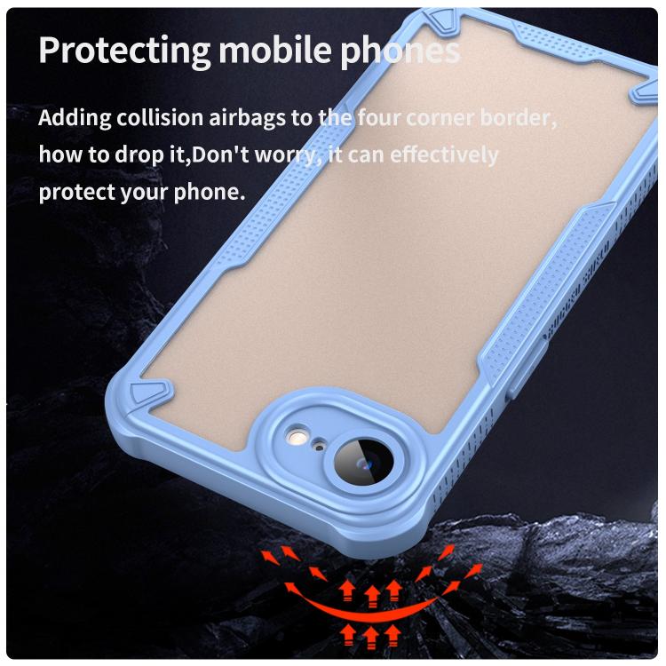 For iPhone 16e Armor Glaze PC Hybrid TPU Phone Case(Blue) by bashfashion