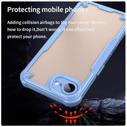 For iPhone 16e Armor Glaze PC Hybrid TPU Phone Case(Blue) by bashfashion