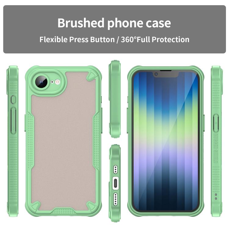 For iPhone 16e Armor Glaze PC Hybrid TPU Phone Case(Green) by bashfashion