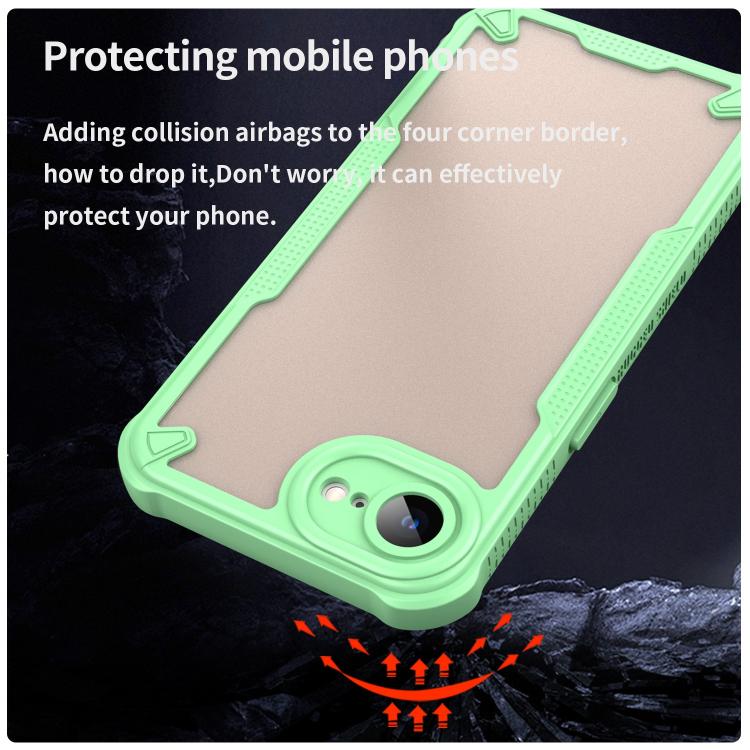 For iPhone 16e Armor Glaze PC Hybrid TPU Phone Case(Green) by bashfashion