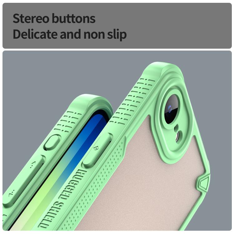 For iPhone 16e Armor Glaze PC Hybrid TPU Phone Case(Green) by bashfashion