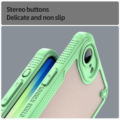For iPhone 16e Armor Glaze PC Hybrid TPU Phone Case(Green) by bashfashion