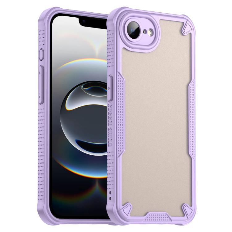 For iPhone 16e Armor Glaze PC Hybrid TPU Phone Case(Purple) by bashfashion