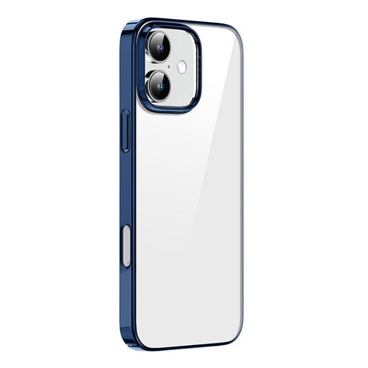 For iPhone 16 Mutural Jiantou Series Electroplating Hybrid PC Phone Case(Dark Blue) by Mutural