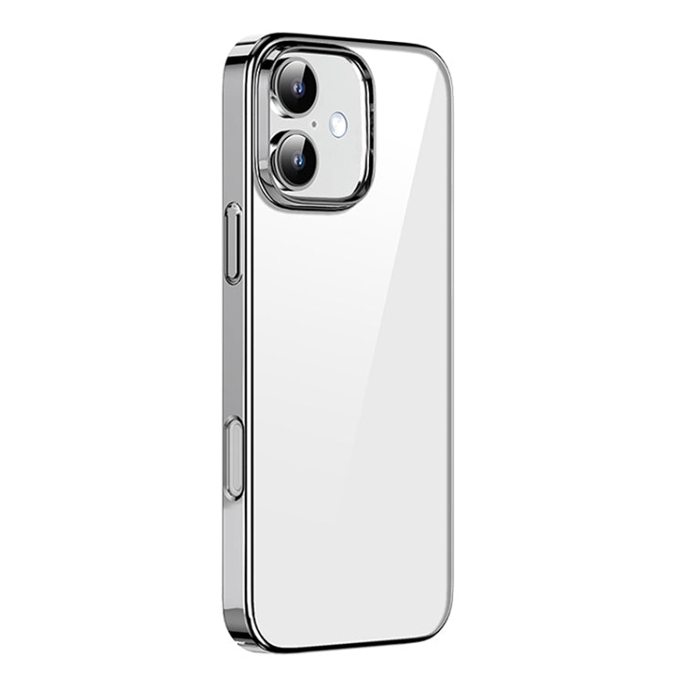 For iPhone 16 Mutural Jiantou Series Electroplating Hybrid PC Phone Case(Grey) by Mutural