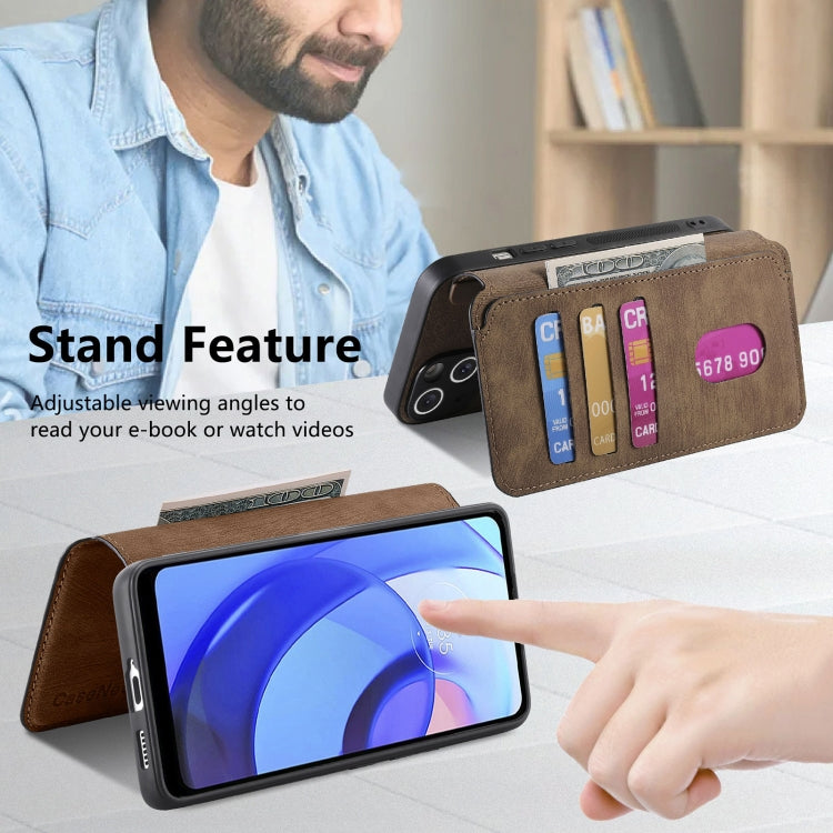For Motorola Moto E30 / E20 CaseNeo MagSafe RFID Anti-theft Retro Leather Phone Case(Brown) by CaseNeo