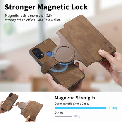 For Motorola Moto E30 / E20 CaseNeo MagSafe RFID Anti-theft Retro Leather Phone Case(Brown) by CaseNeo