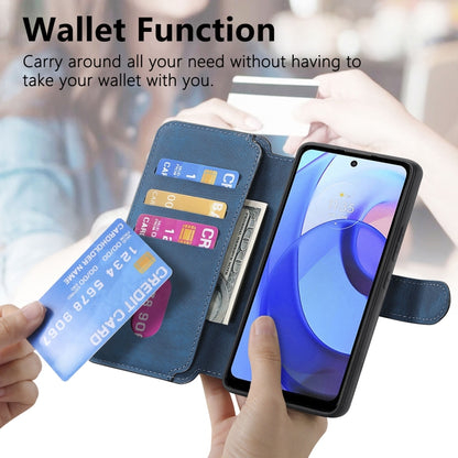 For Motorola Moto E30 / E20 CaseNeo MagSafe RFID Anti-theft Retro Leather Phone Case(Blue) by CaseNeo