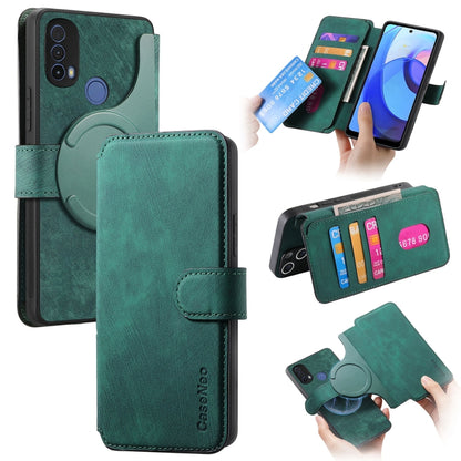 For Motorola Moto E30 / E20 CaseNeo MagSafe RFID Anti-theft Retro Leather Phone Case(Green) by CaseNeo