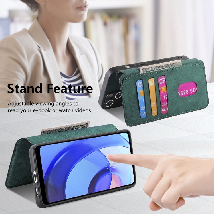 For Motorola Moto E30 / E20 CaseNeo MagSafe RFID Anti-theft Retro Leather Phone Case(Green) by CaseNeo