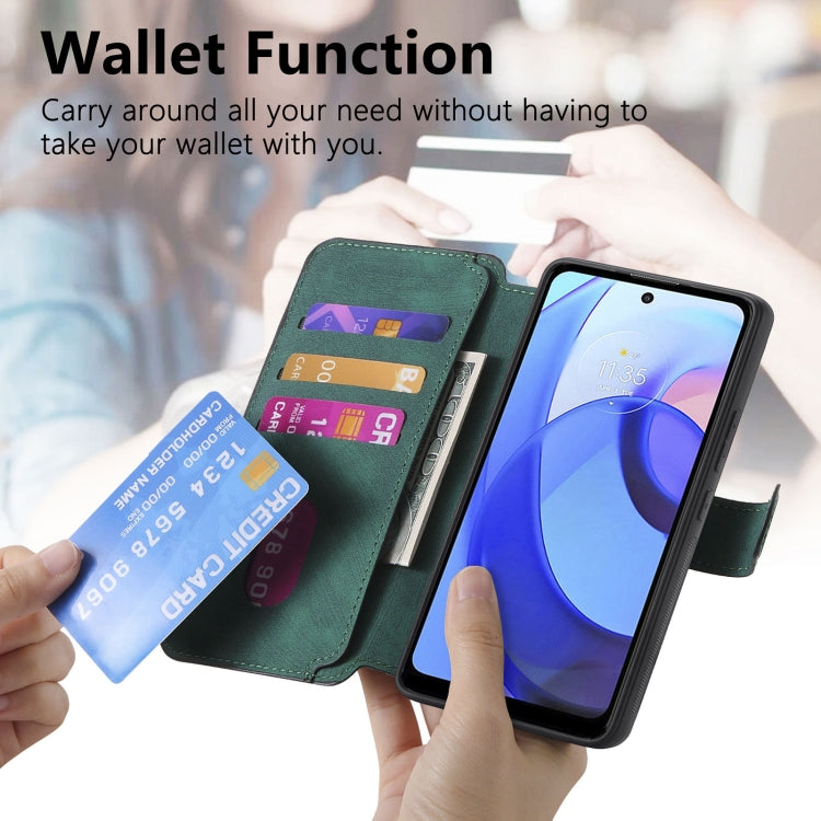 For Motorola Moto E30 / E20 CaseNeo MagSafe RFID Anti-theft Retro Leather Phone Case(Green) by CaseNeo