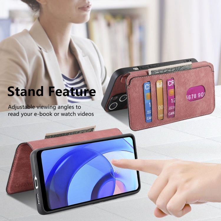 For Motorola Moto E30 / E20 CaseNeo MagSafe RFID Anti-theft Retro Leather Phone Case(Pink) by CaseNeo