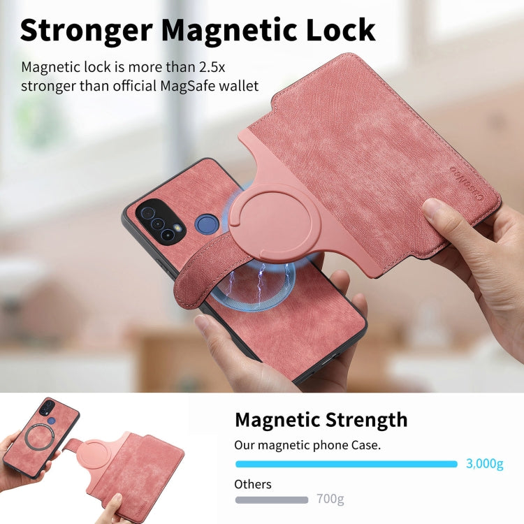 For Motorola Moto E30 / E20 CaseNeo MagSafe RFID Anti-theft Retro Leather Phone Case(Pink) by CaseNeo