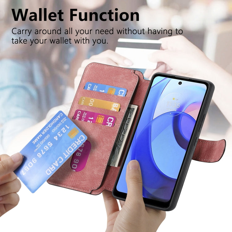 For Motorola Moto E30 / E20 CaseNeo MagSafe RFID Anti-theft Retro Leather Phone Case(Pink) by CaseNeo