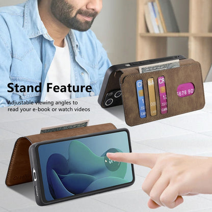 For Motorola Moto G 5G 2024 CaseNeo MagSafe RFID Anti-theft Retro Leather Phone Case(Brown) by CaseNeo