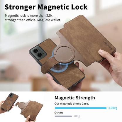 For Motorola Moto G 5G 2024 CaseNeo MagSafe RFID Anti-theft Retro Leather Phone Case(Brown) by CaseNeo