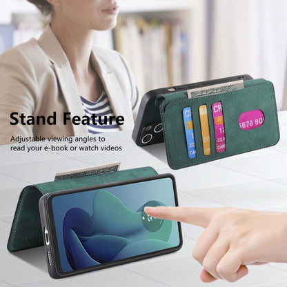 For Motorola Moto G 5G 2024 CaseNeo MagSafe RFID Anti-theft Retro Leather Phone Case(Green) by CaseNeo