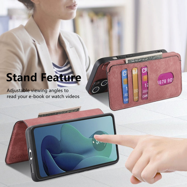 For Motorola Moto G 5G 2024 CaseNeo MagSafe RFID Anti-theft Retro Leather Phone Case(Pink) by CaseNeo