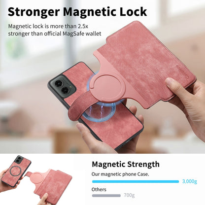 For Motorola Moto G 5G 2024 CaseNeo MagSafe RFID Anti-theft Retro Leather Phone Case(Pink) by CaseNeo