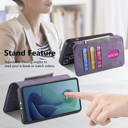 For Motorola Moto G 5G 2024 CaseNeo MagSafe RFID Anti-theft Retro Leather Phone Case(Purple) by CaseNeo